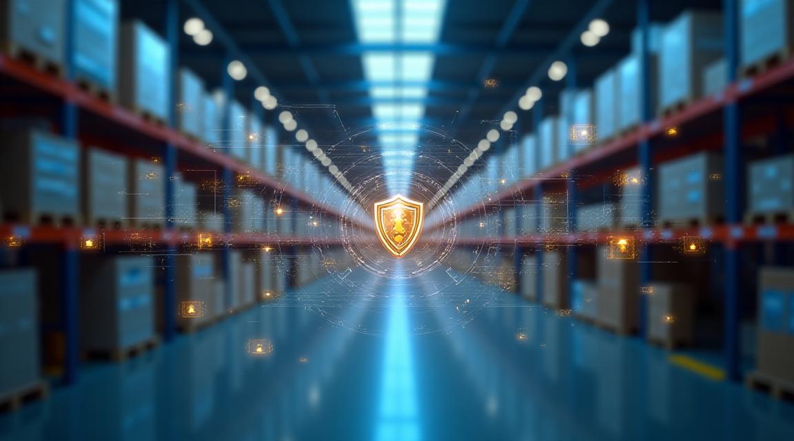 Secure digital interface representing data protection in logistics